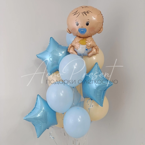 Бежево-голубое облако для малыша